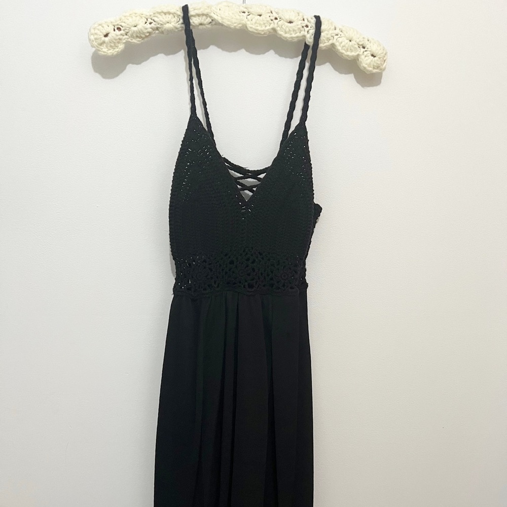 Black Crochet Dress